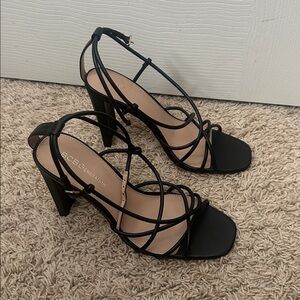 BCBG Generation black strappy heels size 8.5